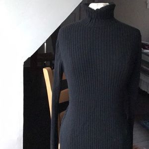 Long sleeve  Turtleneck Black sweater dress
